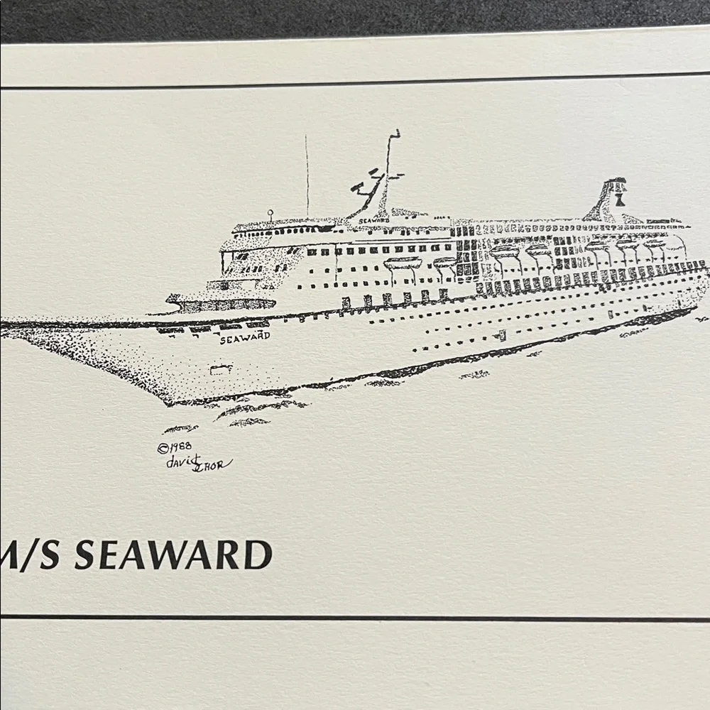 Norwegian Cruise Line NCL M/S Seaward Notecard Stationery w/ Env by David Schor